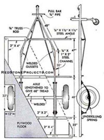 Wild Goose Kamp Master trailer chassis plan with dimemsions.